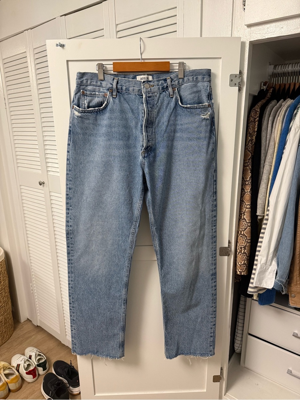 Agolde Light Wash Straight Leg Jeans